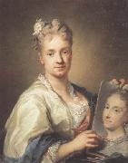 Rosalba carriera Self-portrait with a Portrait of Her Sister oil painting on canvas